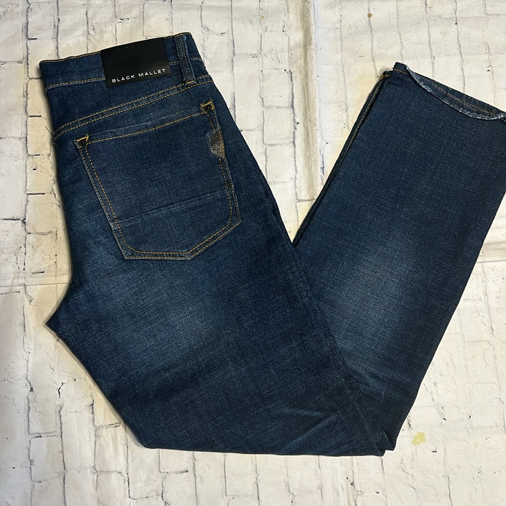 Mens denim blue  jeans US Polo Assn black Mallet jeans dark wash 30x32 GUC - Picture 6 of 7